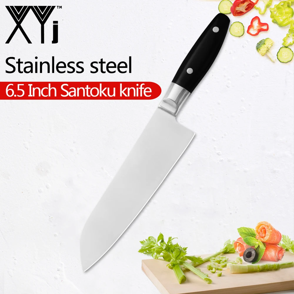 XYj кухонный нож из нержавеющей стали 6 5 дюймов Santoku экономичный отличное качество