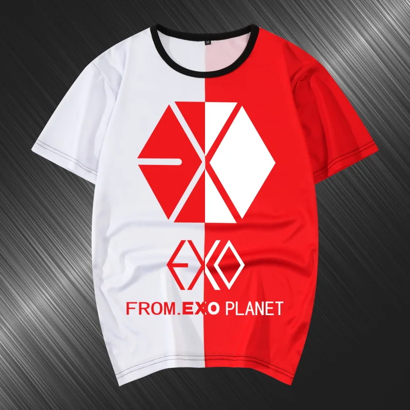 Летняя женская футболка в стиле Харадзюку Kpop EXO Luhan одинаковая Повседневная с