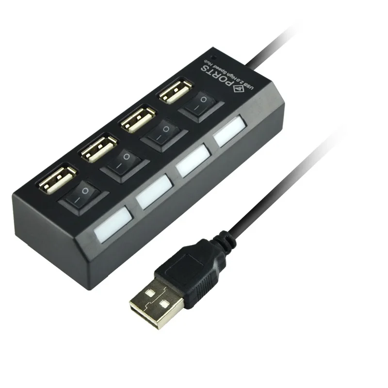 Высокая Скорость USB 2 0 концентратор 4 Порты Портативный usb-хаб 480 Мбит/с