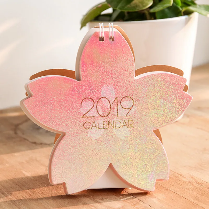 2019 милые стол вечный календарCherry и вишни свинья Юникон Фламинго DIY Мини
