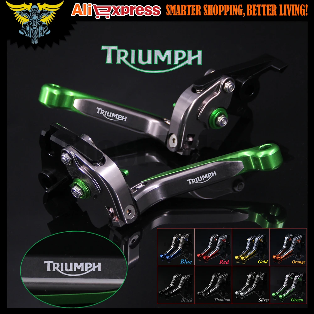 Рычаги тормозные для мотоцикла Triumph STREET TWIN 2016 8 цветов зеленые + титановые|brake clutch