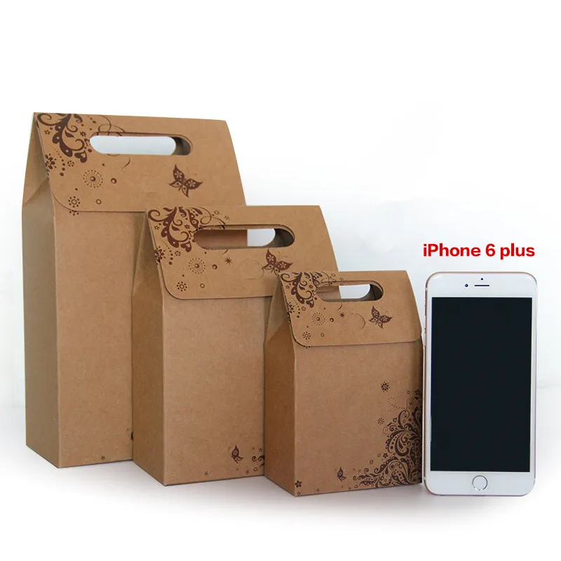

3 Size Pring Kraft Paper Bag Muffin Bag Biscuits Candy Paper Bag Gift Packing Bag 100pcs/lot Free shipping