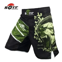 sotf green bear breathable cotton boxer shorts mma sports training thai boxing mma fight short boxing clothing muay thai boxing