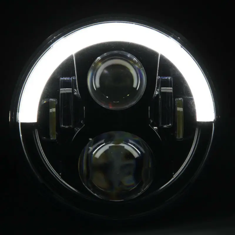 DOT Approved 7Inch Round LED Headlights With DRL Amber Turn Singal Hi/Lo Beam for Jeep Wrangler Angel Eye Rubicon Unlimited | Автомобили и