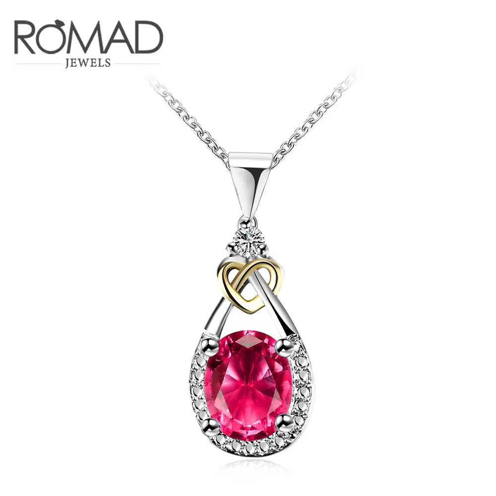 2017 new product sells fashionable red zircon necklace lady with a double color combination of jewelry wedding gifts | Украшения и