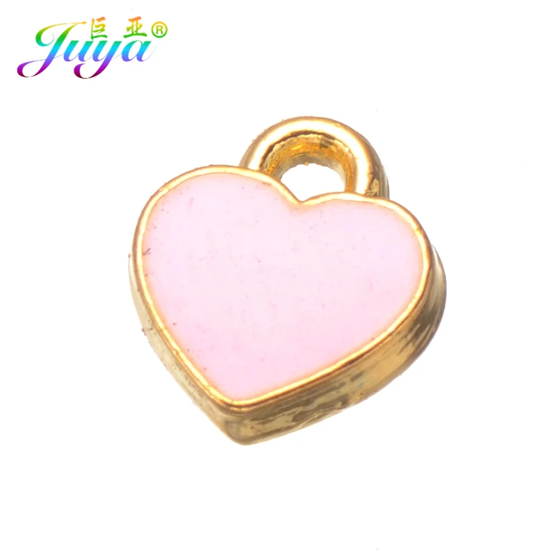 50pcs as photo Juya 50 шт./лот масляная Эмаль Сердце Звезда серебряные подвески аксессуары для женщин Дети DIY серьги браслет ювелирных изделий - Окраска металла: 50pcs as photo