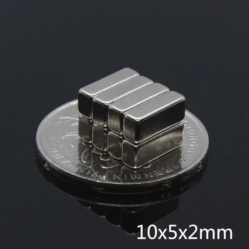 100 шт. N35 NdFeB Прямоугольные магниты f 10x5x2 мм сверхмощный неодимовый магнит 10*5*2