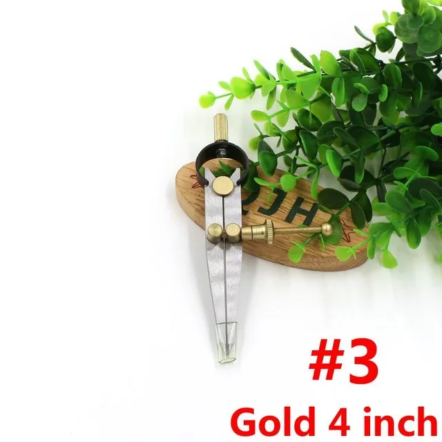 4 inches gold DIY Регулируемый кожаный инструмент для рукоделия, вращающийся инструмент, регулируемые Пружинные циркули, разделители для кожи, инструменты для маркировки кромок - Цвет: 4 inches gold