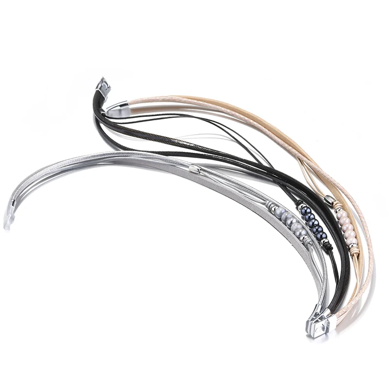 Amorcome Керамика бусины Кожаные браслеты для Для женщин модные Браслеты& Bangles, многослойные, в стиле бохо Обёрточная Бумага браслет женский ювелирные изделия
