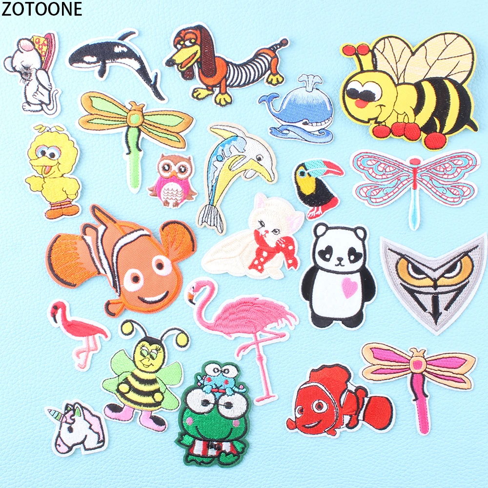 

ZOTOONE Cute Animals Patches for Clothing Embroidered Patch Appliques for Clothes Sequin Applications Garments Stranger Things E