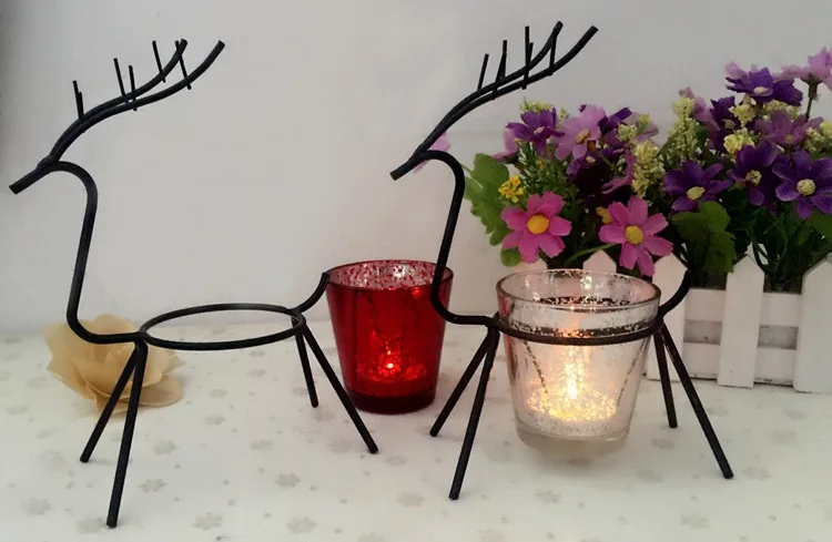 1 шт. железный олень Настольный подсвечник украшения для комнаты рождественские