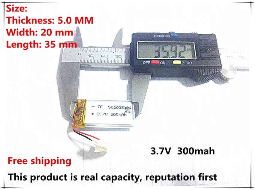 

Бесплатная доставка, литий-полимерная батарея 3,7 в, 052035, 502035, mp3 ручка для записи, ручка для чтения, выделенная на 300 мач