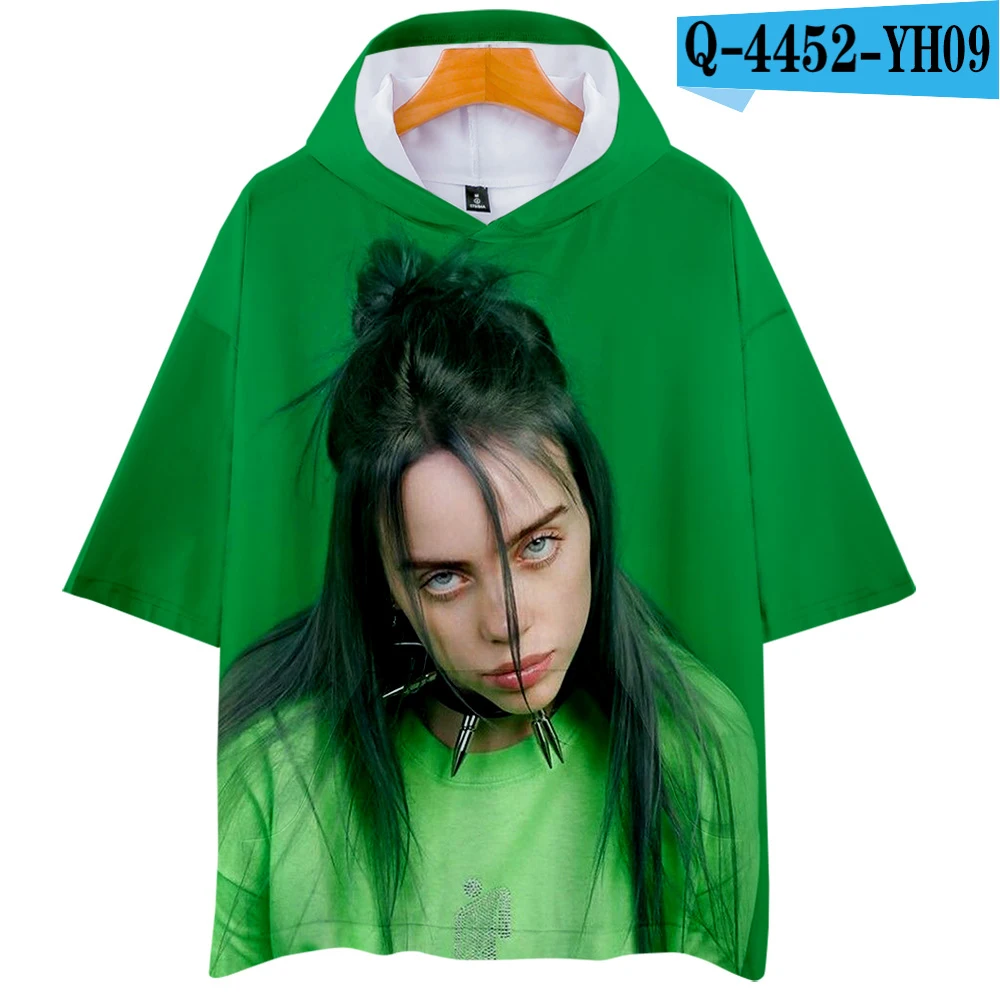 G Billie Eilish 3D толстовки Новинка короткий рукав мода лето/весна футболка классная и дышащая футболка с коротким рукавом - Цвет: G