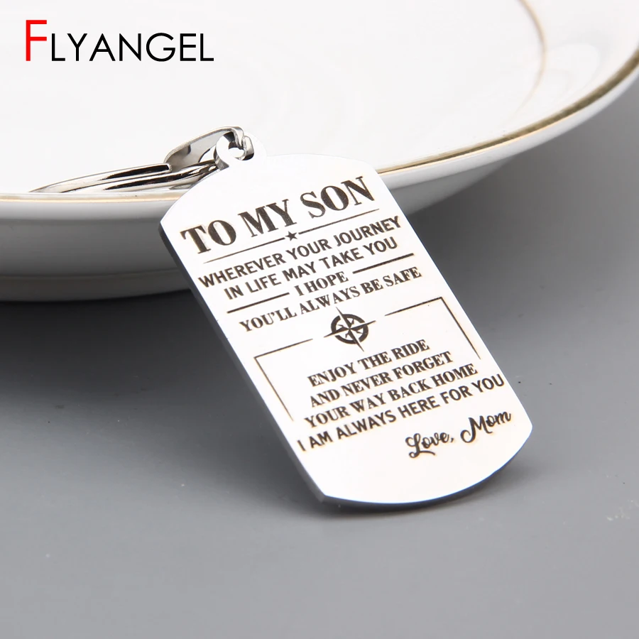 FLYANGEL ювелирные изделия для моего сына всегда быть безопасной брелок