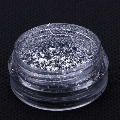 Silver 8 цветов Волшебное Зеркало Эффект Блестки для ногтей серебро золото красный зеленый лак для ногтей с узоры для ногтей с блестками украшения NRW - Цвет: Silver