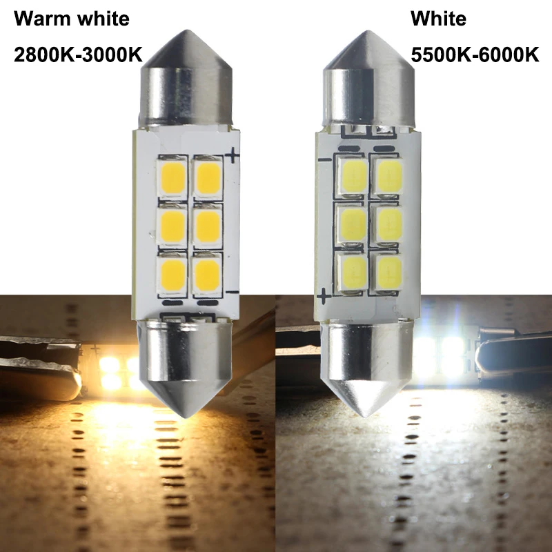 Viewi 4x led гирлянда 36 мм Dc 24 вольт огни C5W Canbus теплый белый автомобильный купол