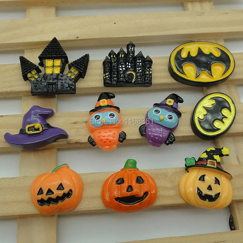 5 шт./лот резиновый плоский тыквенный домик для Хэллоуина летучая мышь Сова Тыква