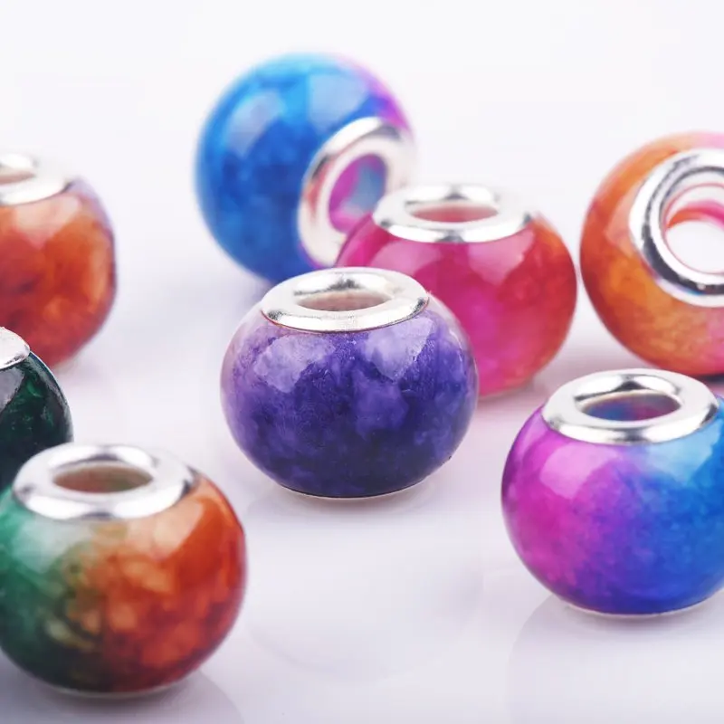 20 шт./компл. Galaxy Space дизайн стеклянные бусины большое отверстие европейские
