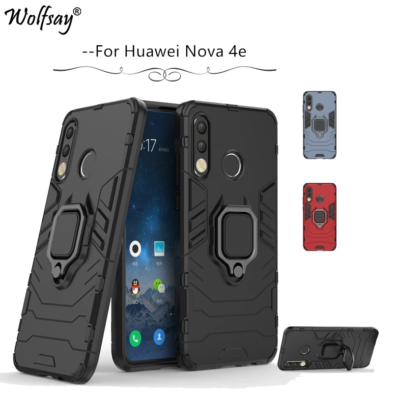 

Чехол для Huawei Nova 4e, противоударный армированный силиконовый чехол, Жесткий Чехол для телефона из поликарбоната для Huawei Nova 4e, защитный чехол ...