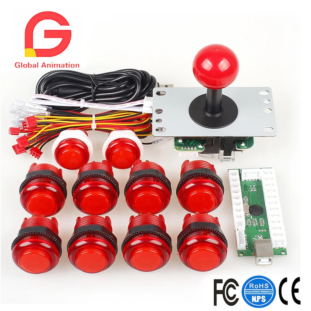 Классический набор для аркадных игр USB энкодер ПК Джойстик ручка + 5 В