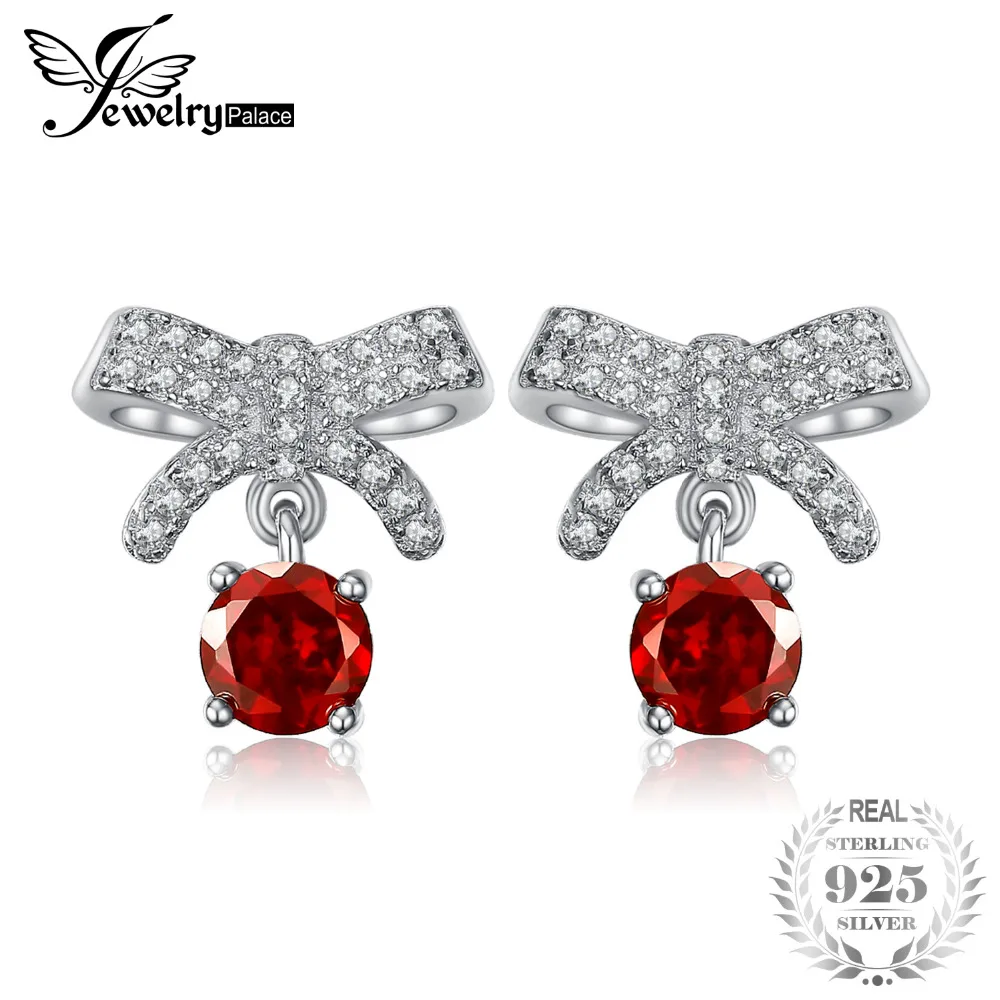 JewelryPalace проложить бантом 1ct натуральный гранат кубического циркония Для женщин