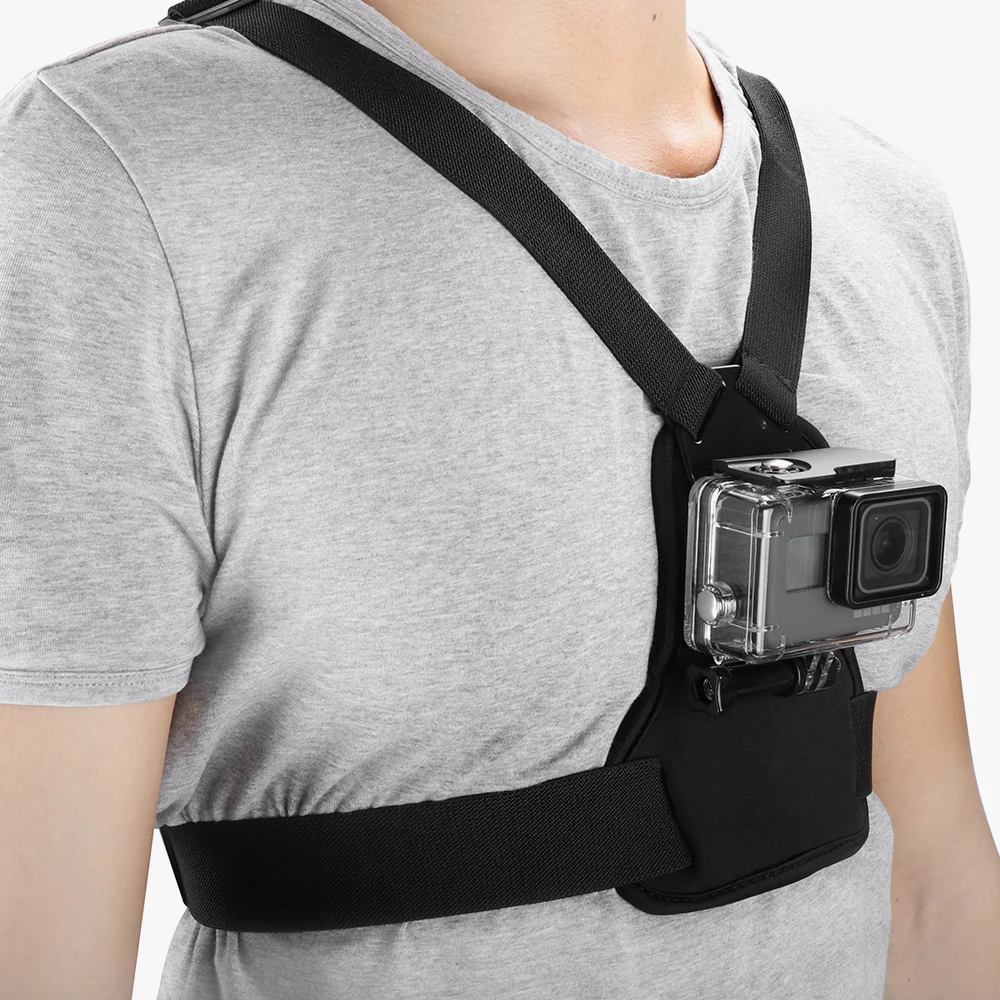 Vamson для Go Pro Аксессуары Эластичный ремень для тела нагрудный ремень крепление для Gopro Hero 8 7 6 5 для yi для камеры SJCAM VP204