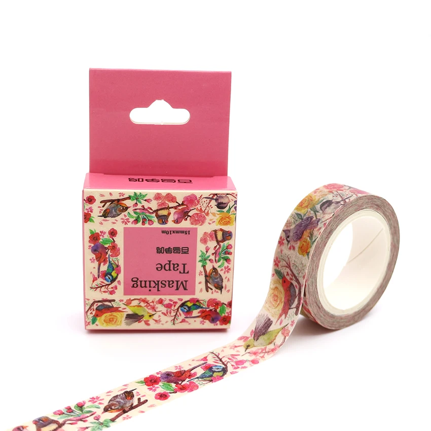 Упаковка в коробке клейкая лента для птиц с цветочным узором маскирующая дешевая