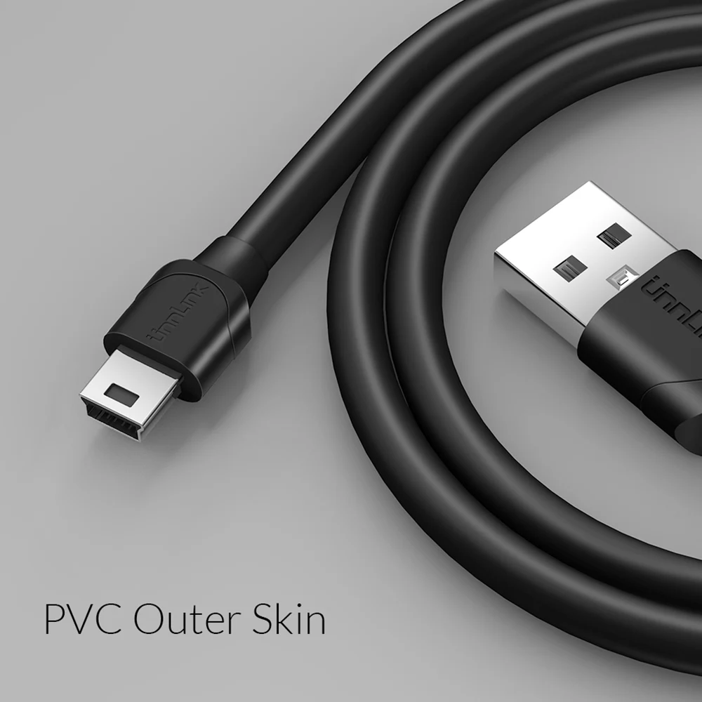 Кабель питания Unnlink Mini USB 3 5 м В 2 А медный провод шнур для автомобиля GPS