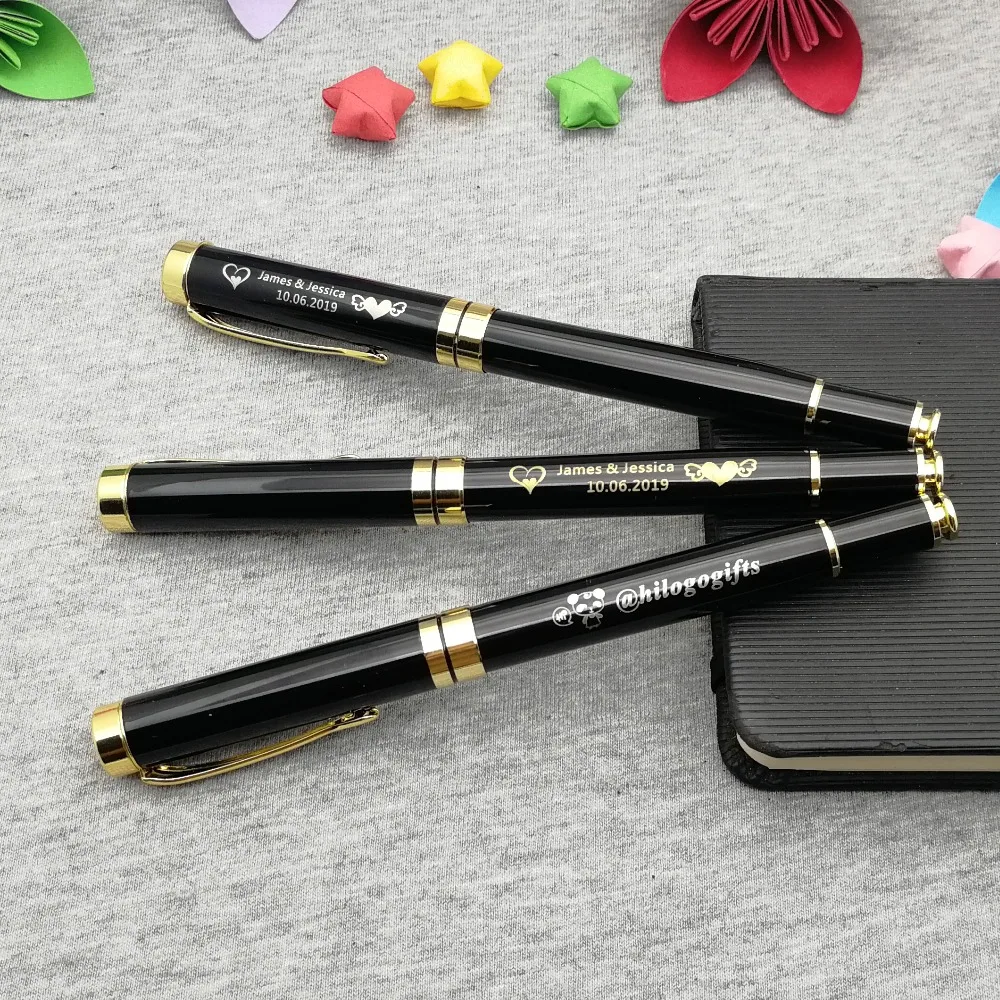 

Unique birthday gift Unique design heavy golden clip writing pen custom FREE with any wish text and logo brand on pen body