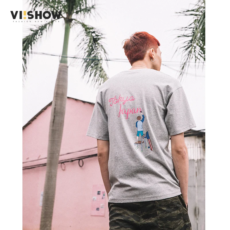 VIISHOW/2018 новые летние Забавные футболки для мужчин 100% чистый хлопок принт с
