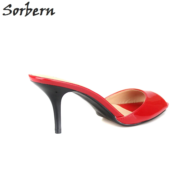 Sorbern/пикантные Летние босоножки шлепанцы на высоком каблуке открытые с открытым