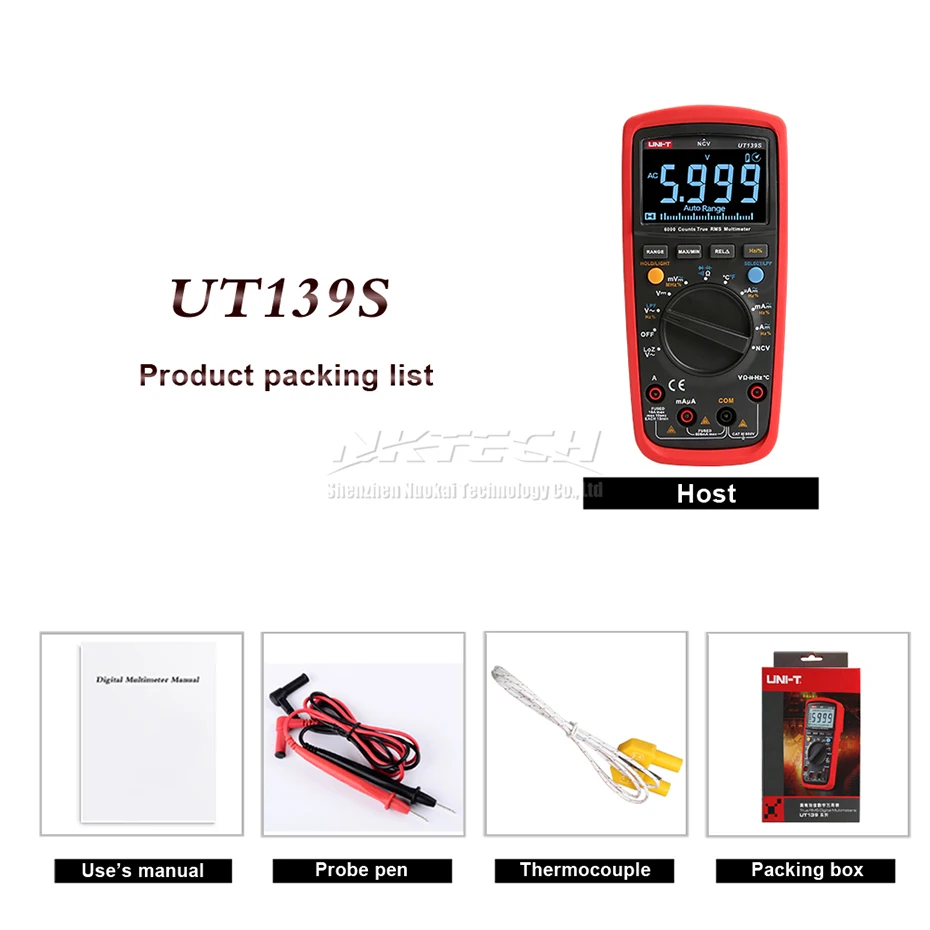 UNI T UT139C UT139B Digital Multimeter Auto Range True RMS Meter Handheld Tester 6000 Count Temperature +original box|true rms meter|true rmsuni-t