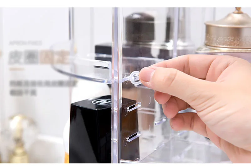 Настольный органайзер для макияжа креативный DIY вращающийся на 360 градусов прозрачный акриловый ящик для хранения косметики профессиональный чехол для макияжа