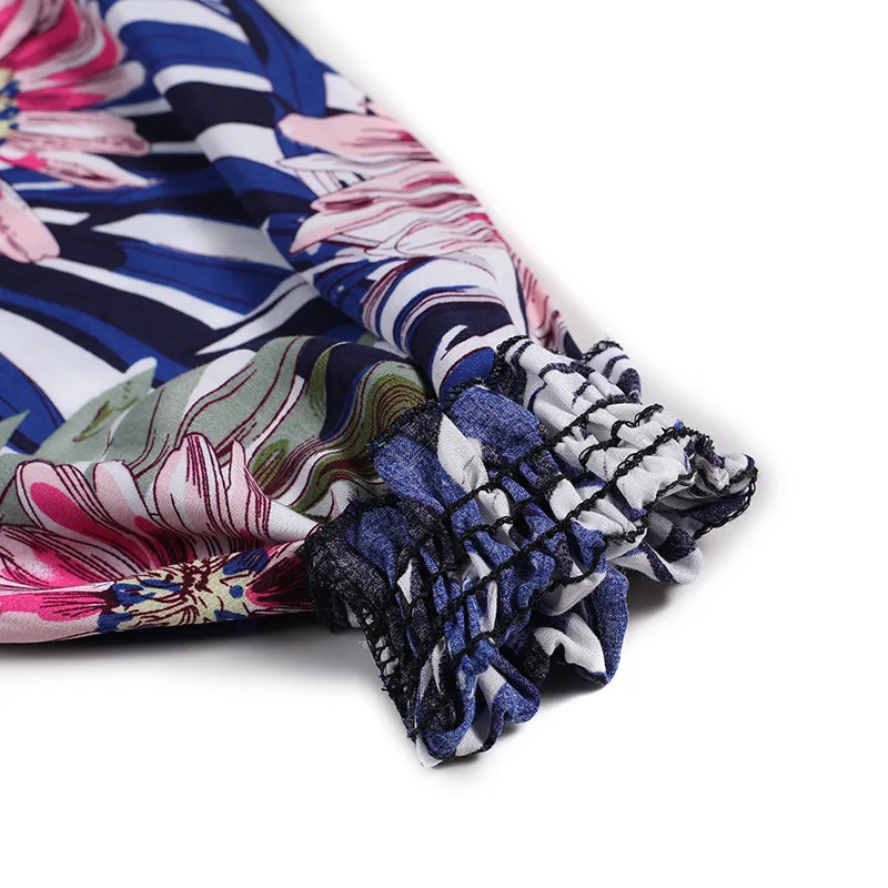 Летние одинаковые платья для мамы и дочери Одежда Шаровары с цветочным принтом