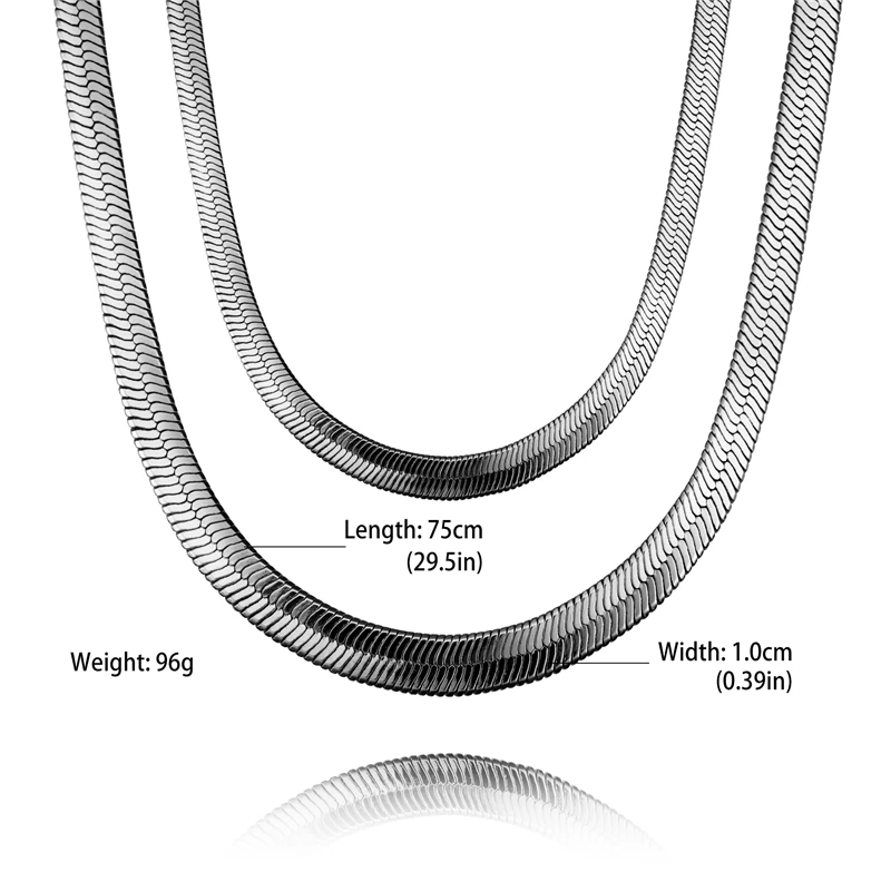 Jewelry подарки 75 см Франко змея Цепи Золотой Серебристый покрытием Bling елочек Шарм