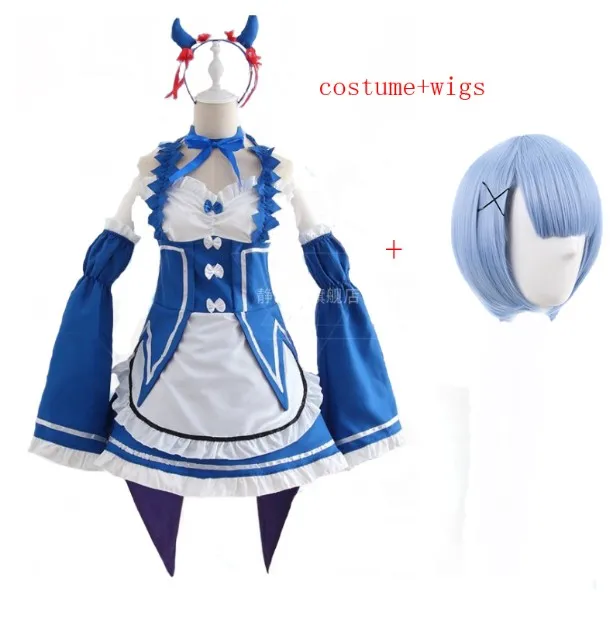 package 8 Ram/Rem Косплей Re: zero Hajimeru Isekai Seikatsu черный синий красный костюм горничной платье служанки - Цвет: package 8