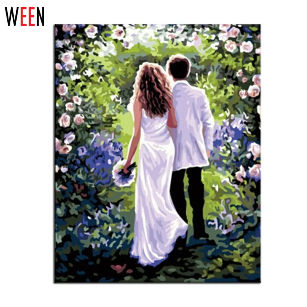 WEEN Couples Свадебная картина по номеру украшение на стену искусство холст Сделай Сам