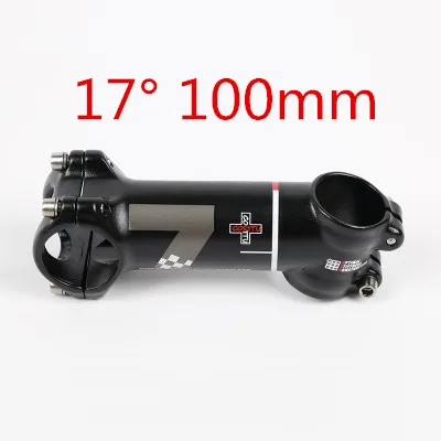17 degree 100MM Сверхлегкий стержень для шоссейного велосипеда MTB moutain, алюминиевый сплав, стержень для велосипеда icycle, велосипедные стебли 7/17 градусов, 60-110 мм - Цвет: 17 degree 100MM