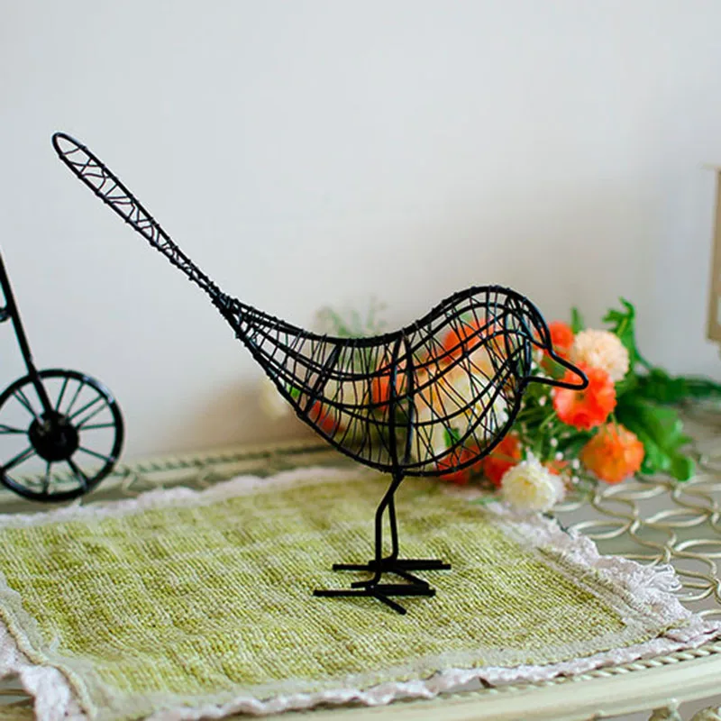 Винтажная металлическая проволока железная птица модель украшение для дома и