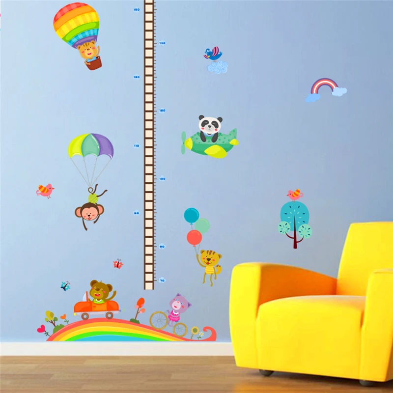 Счастливые Животные детские высокие наклейки на стену для детской комнаты