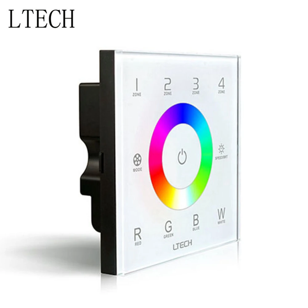 LTECH DX8 RGBW Сенсорный Панель Led Управление 4 зоновый контроллер RF 2 4G + DMX512 настенный