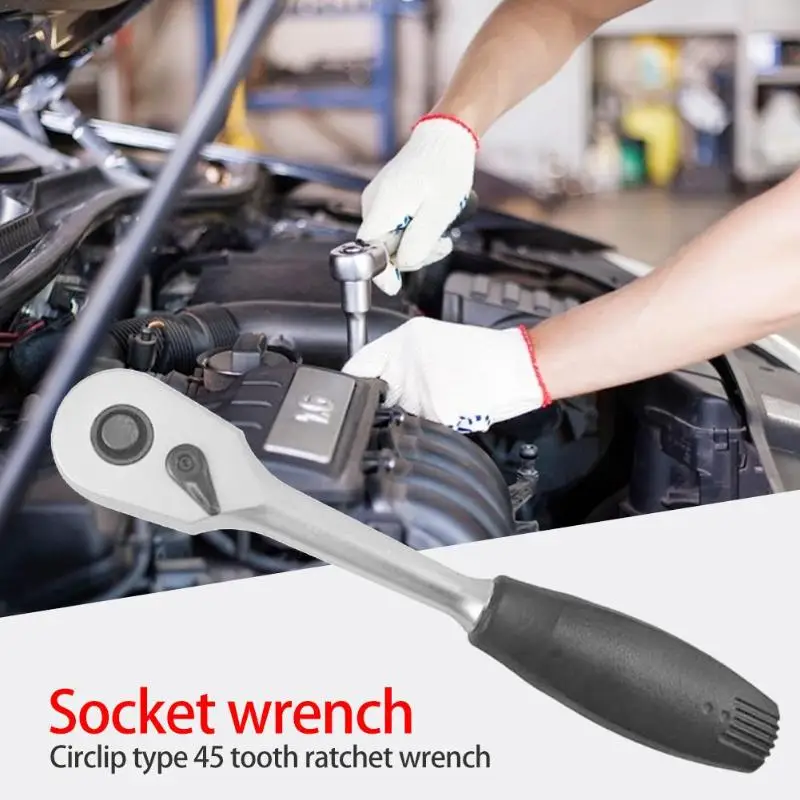 45 Teeth Ratchet Spanner Steel Socket Wrench Quick Release Repair Hand Tool