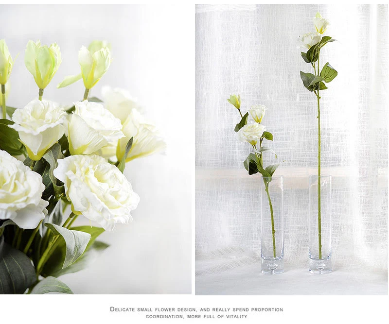 1 шт. Европейский искусственный цветок 3 головки поддельные Eustoma Gradiflorus Lisianthus Рождество Свадьба Праздник декор дома 5 цветов
