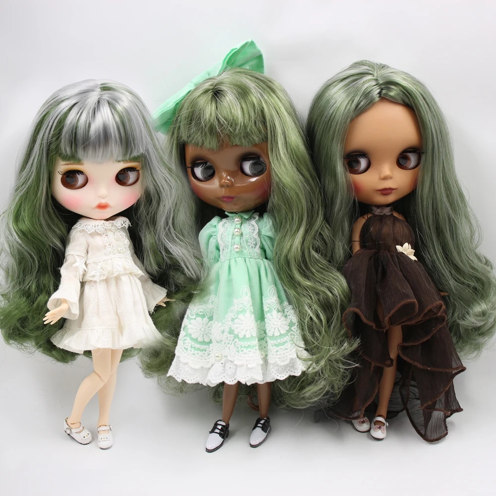 ICY Nude Blyth изготовленная на заказ кукла No. BL4299/9084 зеленая смесь серебряные волосы 1/6 bjd, pullip, licca, jerryberry