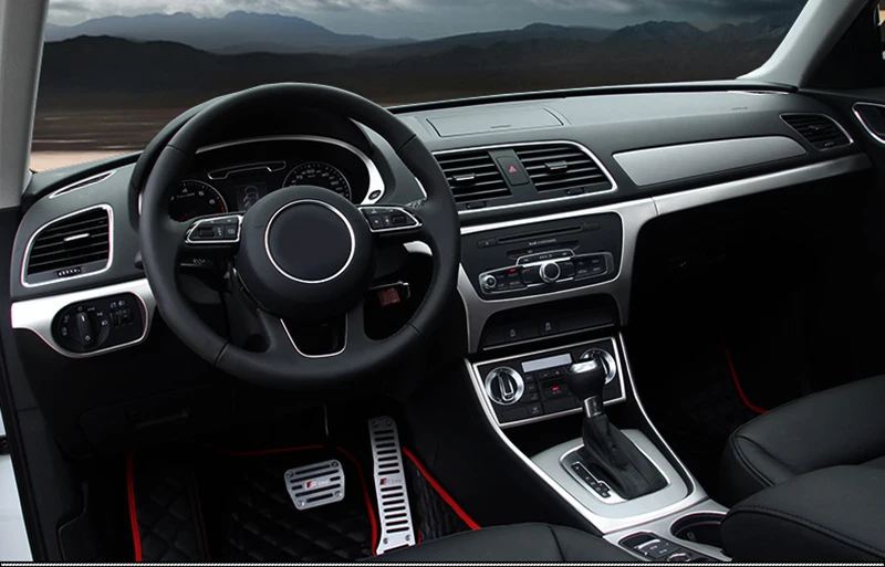 Для Audi Q3 2013 2018 крышка панели центральной приборной из нержавеющей стали отделка