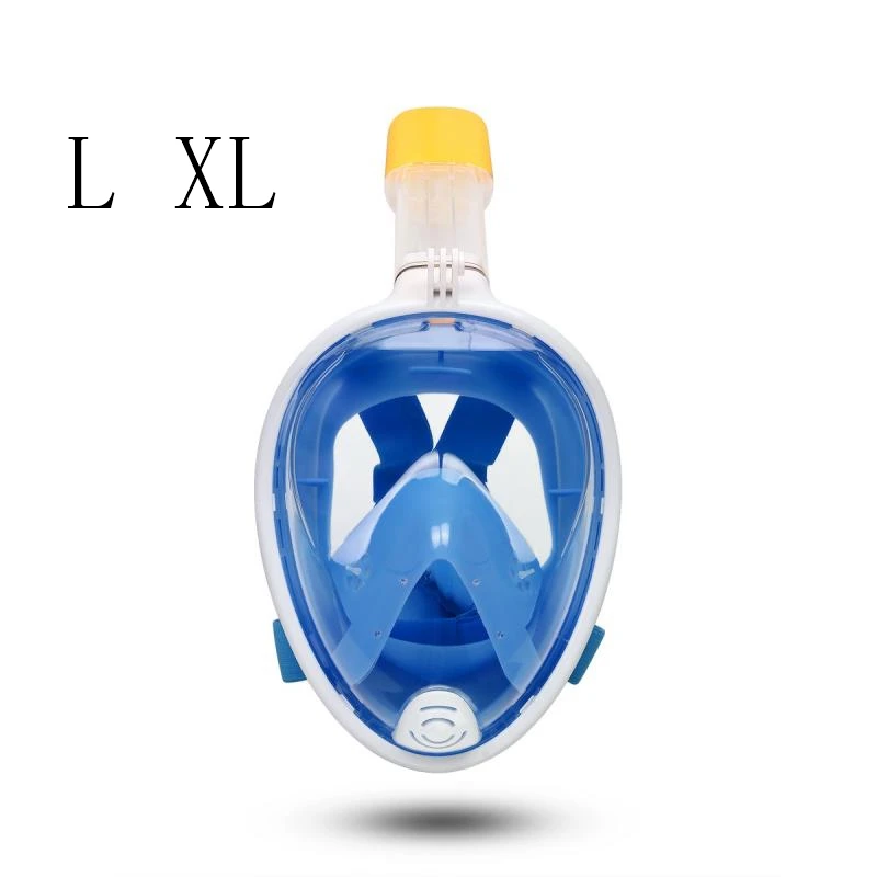 Blue L XL Зеркальная поверхность маска для подводного плавания маска для всего лица маска для подводного плавания дуговая поверхность Анти-Туман Маска для подводного плавания - Цвет: Blue L XL
