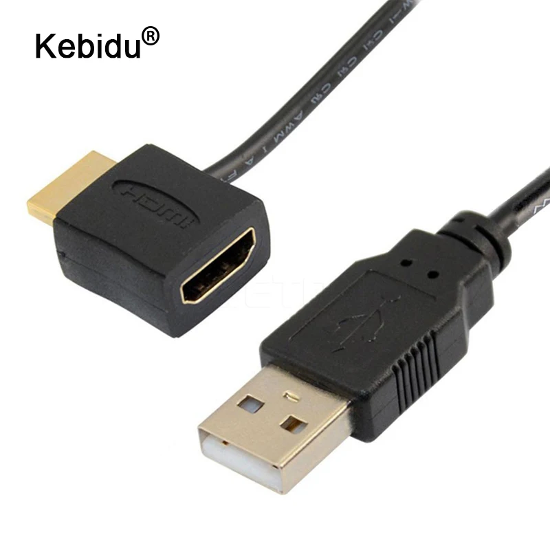 Kebidu адаптер Папа мама конвертер разъем HDMI совместим с 50 см USB 2 0 кабель питания