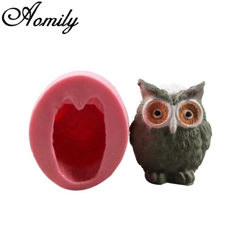 Aomily 3D сова силиконовые шоколадные помадные формы в виде животных Свеча Мыло