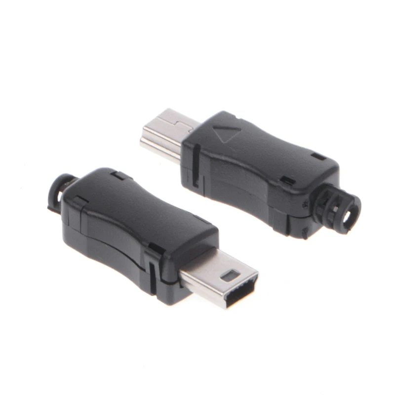 10 комплектов DIY мини USB 2 0 5PIN штепсельная розетка с пластиковой крышкой хвостовым