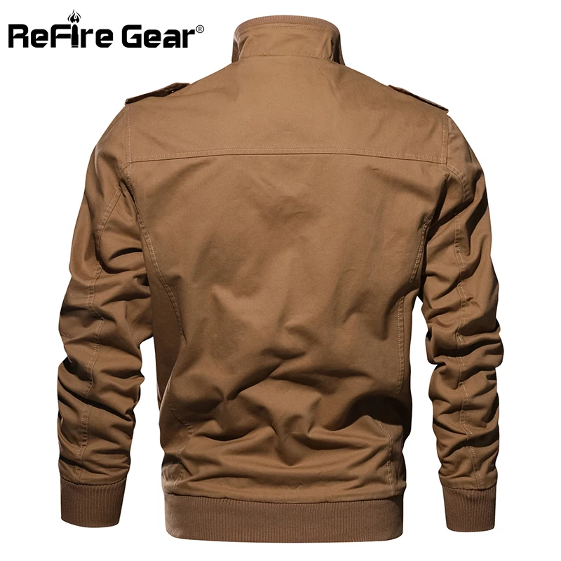 Мужская куртка в стиле милитари ReFire Gear Повседневная хлопковая пилот ВВС на осень